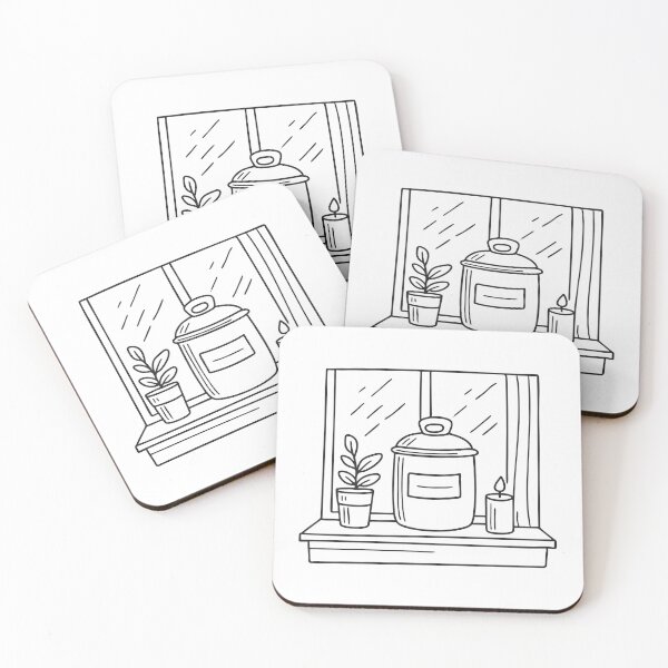 Item preview, A closed urn resting beside a candle on the windowsill designed and sold by rasagamastore.