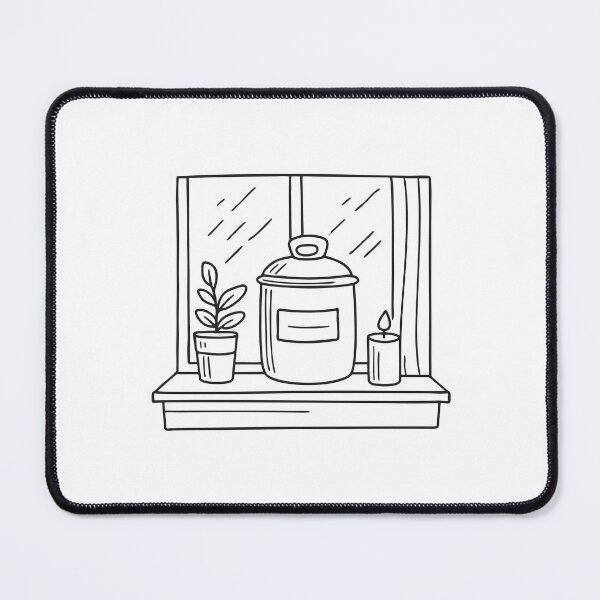 Item preview, A closed urn resting beside a candle on the windowsill designed and sold by rasagamastore.