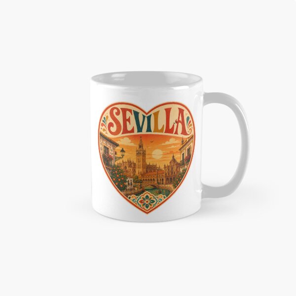 Item preview, Seville Spain Travel Souvenir - Retro Heart Illustration designed and sold by VisualArtsOasis.