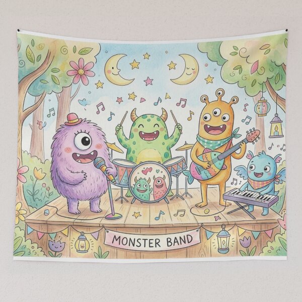 Item preview, Cute Monster Ghost Music Band designed and sold by Softie Sticker Studio.