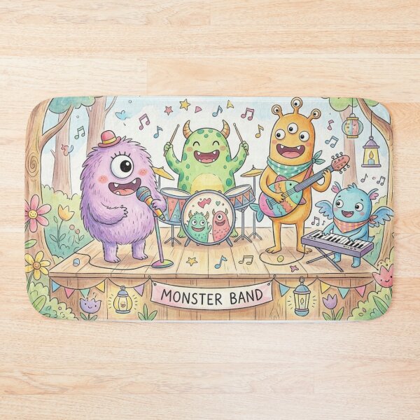 Item preview, Cute Monster Ghost Music Band designed and sold by Softie Sticker Studio.