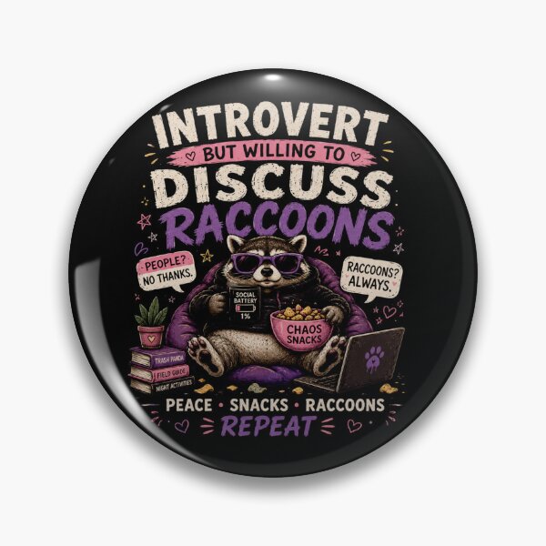 Item preview, Introvert But Willing to Discuss Raccoons T-Shirt – Funny Raccoon Meme Snack Lover Design designed and sold by Artimax-Studio.