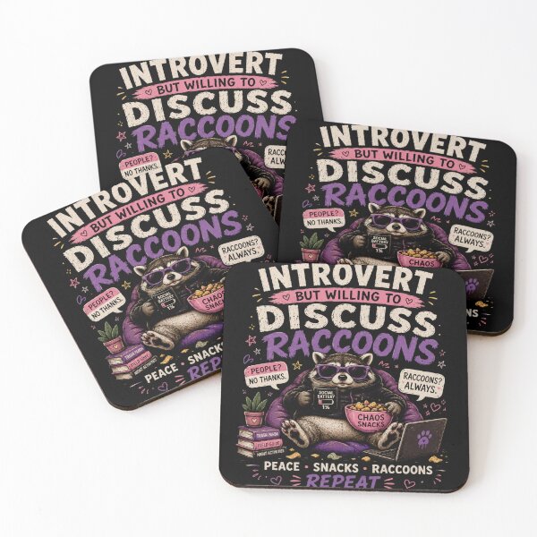 Item preview, Introvert But Willing to Discuss Raccoons T-Shirt – Funny Raccoon Meme Snack Lover Design designed and sold by Artimax-Studio.