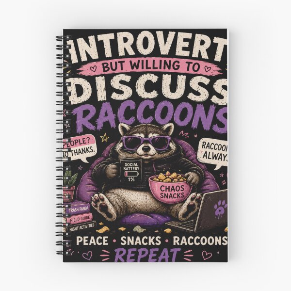 Item preview, Introvert But Willing to Discuss Raccoons T-Shirt – Funny Raccoon Meme Snack Lover Design designed and sold by Artimax-Studio.