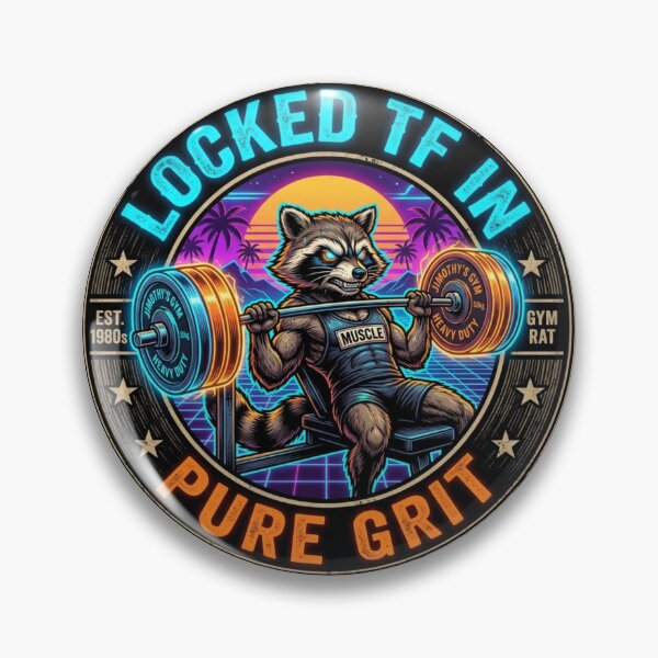 Item preview, Jimothy Raccoon - Locked In Pure Grit Gym designed and sold by SisuPrintsCo.