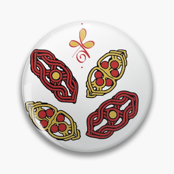 Item preview, Zibu Angelic Symbol – Sacred Red & Gold Knotwork Art designed and sold by Macramellennias.