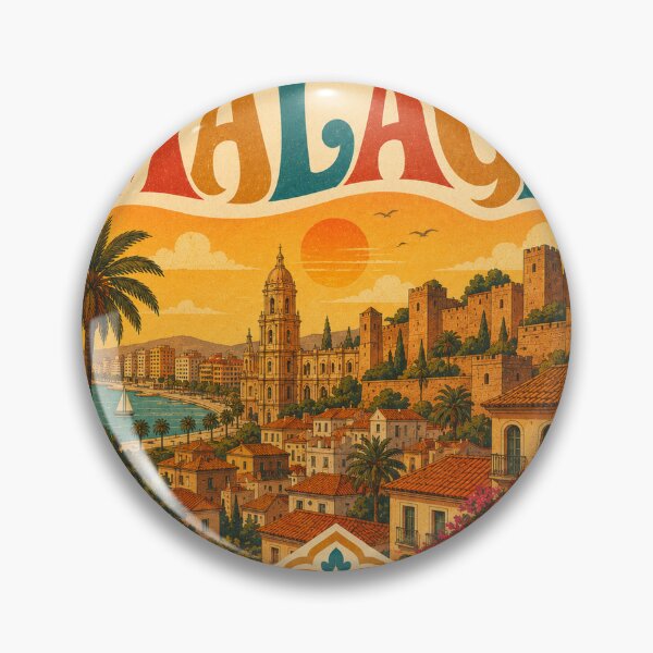 Item preview, Vintage Malaga Heart - Retro Spain Travel Souvenir designed and sold by VisualArtsOasis.