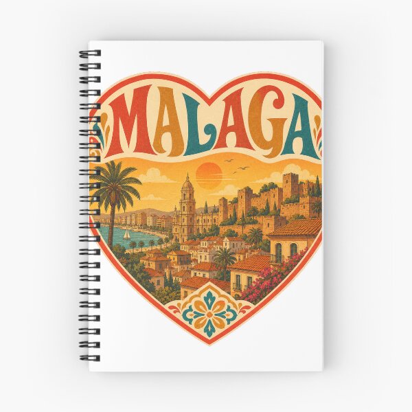 Item preview, Vintage Malaga Heart - Retro Spain Travel Souvenir designed and sold by VisualArtsOasis.