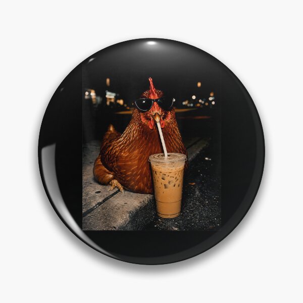 Artikelvorschau, Huhn trinkt Eiskaffee – Lustige Hühnerkunst entworfen und verkauft von Juansustait.