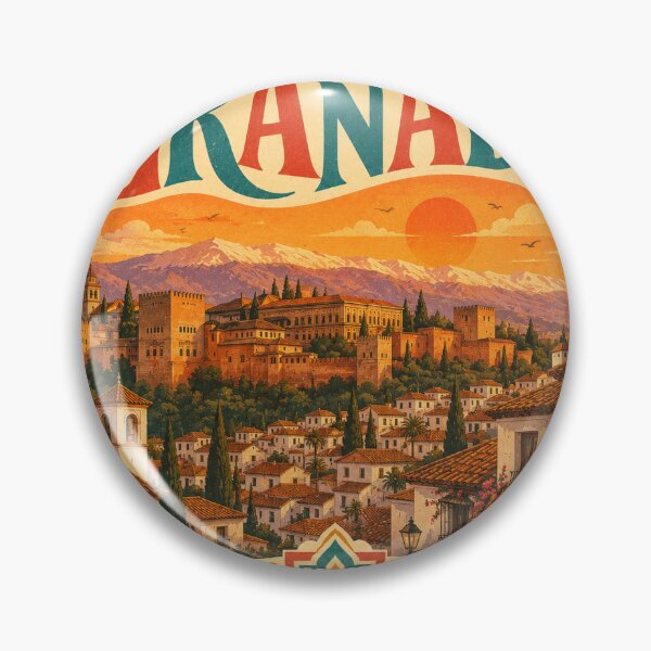 Item preview, Granada Retro Travel Heart - Spain Souvenir Art designed and sold by VisualArtsOasis.