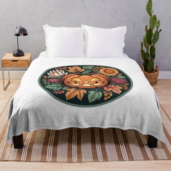 Item preview, Jack-o'-Lantern with Autumn Flowers designed and sold by jkrphoto.