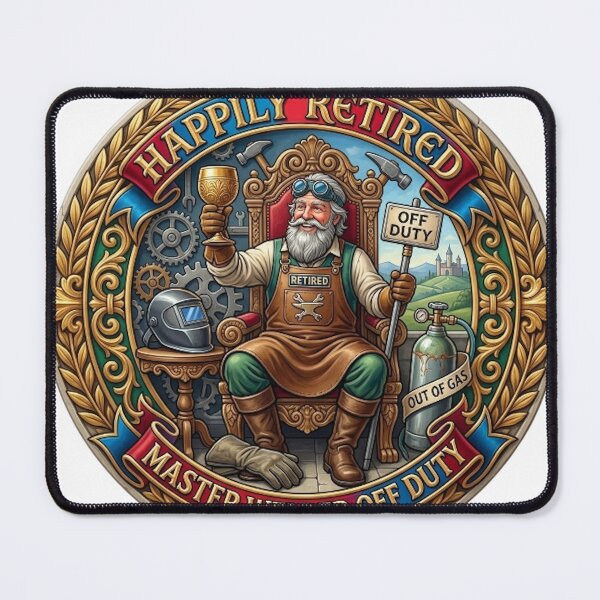 Item preview, HAPPILY RETIRED. MASTER WELDER OFF DUTY designed and sold by likbatonboot.