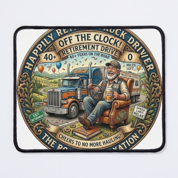 Item preview, HAPPILY RETIRED TRUCK DRIVER designed and sold by likbatonboot.