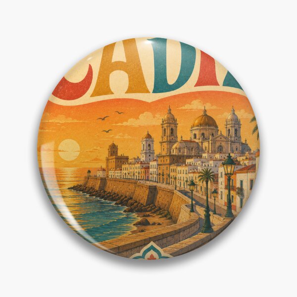 Item preview, Cadiz Souvenir Heart Design - Vintage Spain Travel Art designed and sold by VisualArtsOasis.
