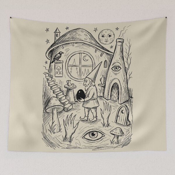 Item preview, Enchanted Mushroom Cottage - Whimsical Horror designed and sold by bapupa.