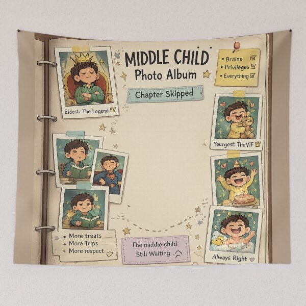 Item preview, Middle Child Photo Album Chapter Skipped Funny designed and sold by irfanshikh.