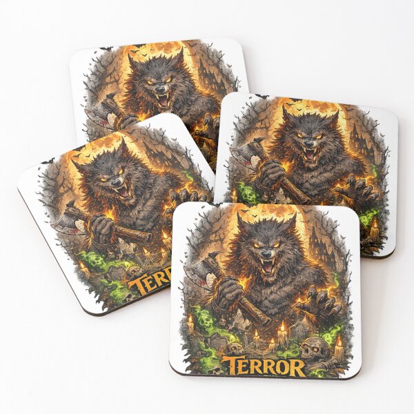 Item preview, Terror in the Woods – Savage Werewolf Halloween Horror T-Shirt designed and sold by D.Shop.