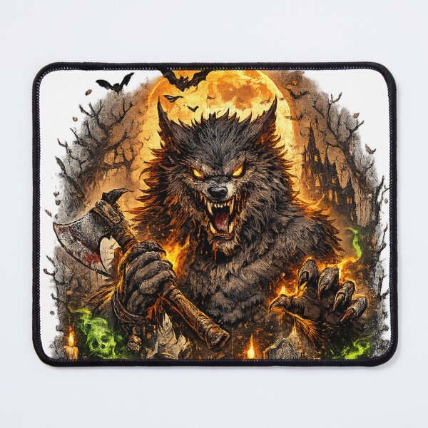 Item preview, Terror in the Woods – Savage Werewolf Halloween Horror T-Shirt designed and sold by D.Shop.