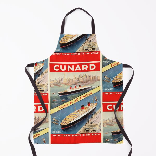 Item preview, Vintage Cunard Line Travel Poster | Art Deco Ocean Liners | RMS Queen Mary & Queen Elizabeth | Mid-Century Cruise Decor designed and sold by artofuniverse.