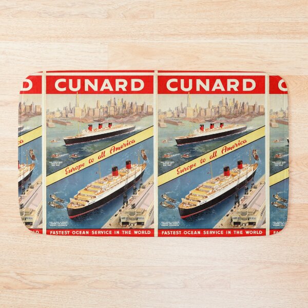 Item preview, Vintage Cunard Line Travel Poster | Art Deco Ocean Liners | RMS Queen Mary & Queen Elizabeth | Mid-Century Cruise Decor designed and sold by artofuniverse.