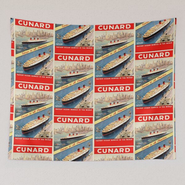 Item preview, Vintage Cunard Line Travel Poster | Art Deco Ocean Liners | RMS Queen Mary & Queen Elizabeth | Mid-Century Cruise Decor designed and sold by artofuniverse.