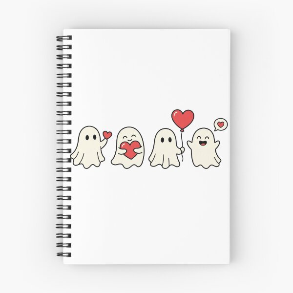 Item preview, Cute Little Ghosts Holding Hearts Valentine Spooky Love designed and sold by raedattia.