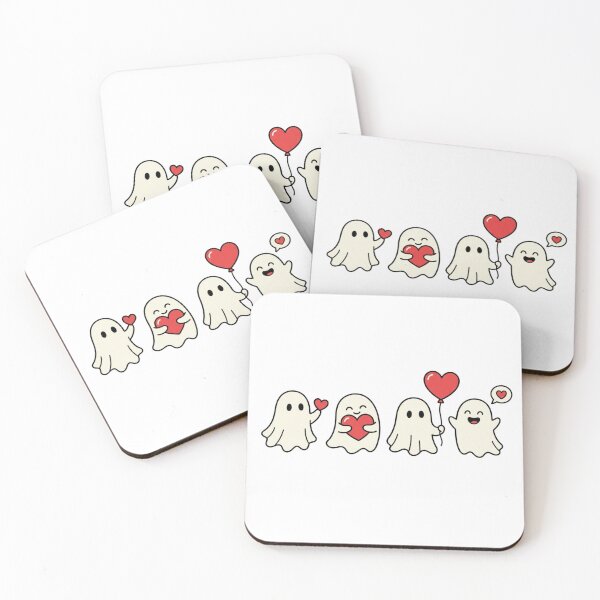 Item preview, Cute Little Ghosts Holding Hearts Valentine Spooky Love designed and sold by raedattia.