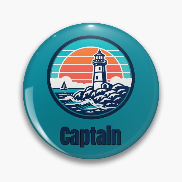 Item preview, Vintage Captain Lighthouse Logo | Retro Coastal Sailing & Nautical Design designed and sold by Timber-Trail.