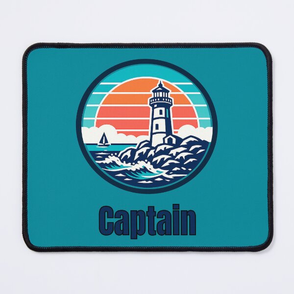 Item preview, Vintage Captain Lighthouse Logo | Retro Coastal Sailing & Nautical Design designed and sold by Timber-Trail.