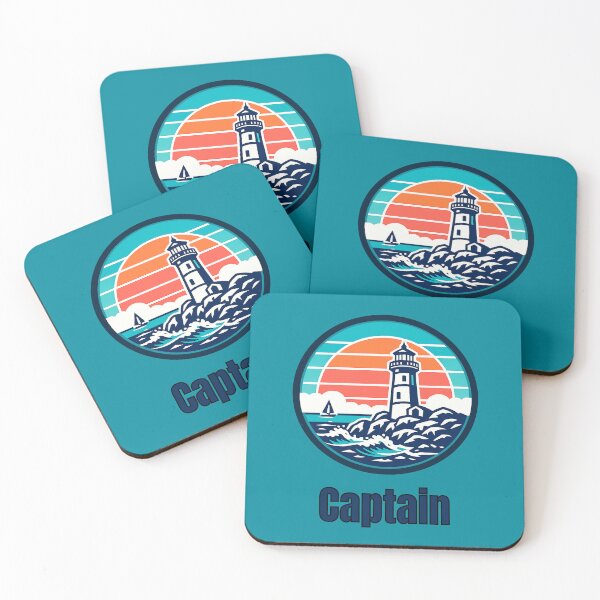 Item preview, Vintage Captain Lighthouse Logo | Retro Coastal Sailing & Nautical Design designed and sold by Timber-Trail.