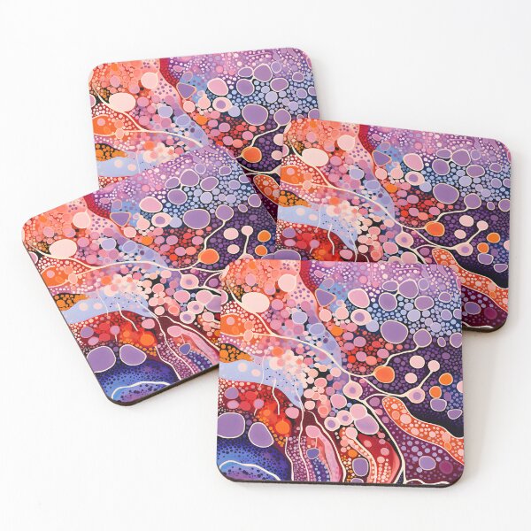 Item preview, Coral Dreamflow | Vibrant Cellular Abstract Art designed and sold by GrinGalore.