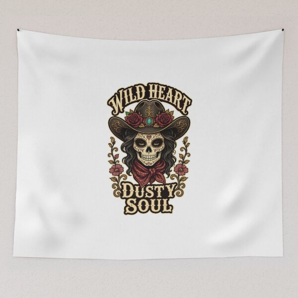 Item preview, Wild Heart Dusty Soul Cowgirl Skull designed and sold by Lobory.