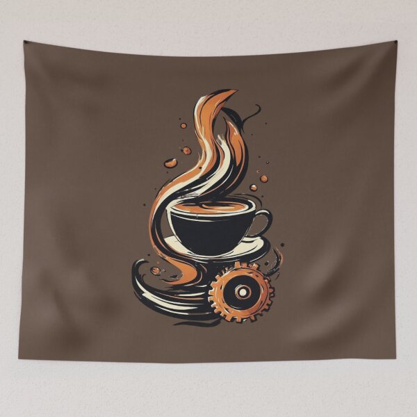 Item preview, Barista Mechanics - Steampunk Coffee Cup & Steam Swirl_01 designed and sold by Shift-Bloom.