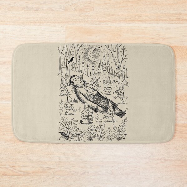 Item preview, Gnomes Carry Sleeping Giant - Whimsical Horror designed and sold by bapupa.