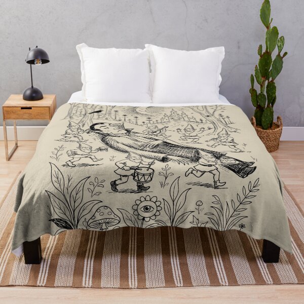 Item preview, Gnomes Carry Sleeping Giant - Whimsical Horror designed and sold by bapupa.