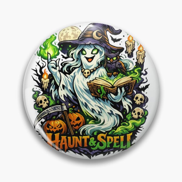 Item preview, Haunt & Spell – Cute Ghost Witch Halloween T-Shirt designed and sold by D.Shop.