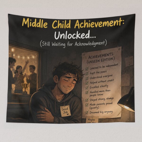 Item preview, Middle Child Achievement Unlocked Unseen Edition Funny  designed and sold by irfanshikh.