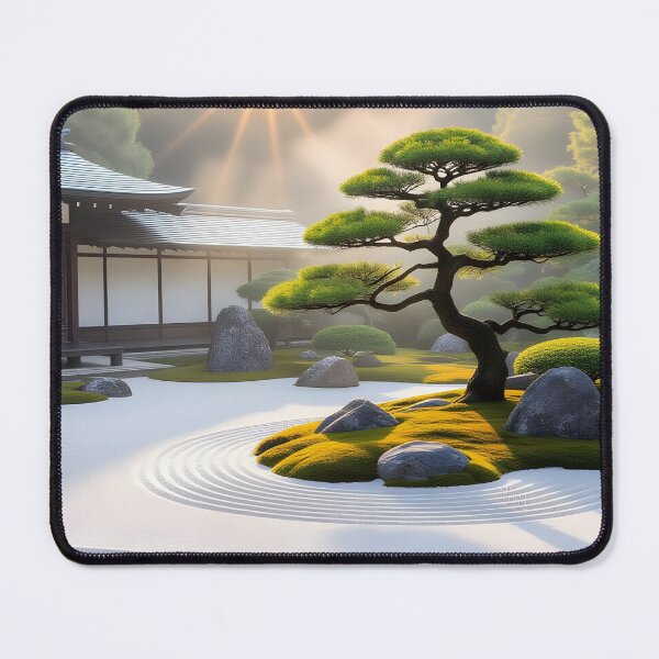 Artikelvorschau, Ein japanischer Zen-Garten im Morgengrauen entworfen und verkauft von Ponted.