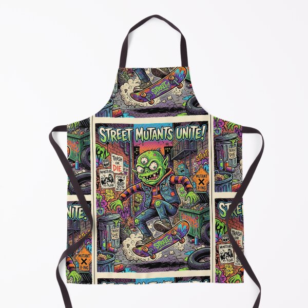 Item preview, Street Mutants Unite! Punk Mutant Skateboarder in Graffiti Alley – Lowbrow Pop Surreal Illustration designed and sold by Bhaskar Digital Art.