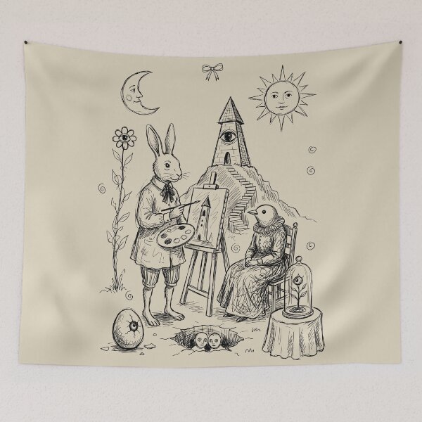 Item preview, Haunted Bunny Painter - Whimsical Horror designed and sold by bapupa.