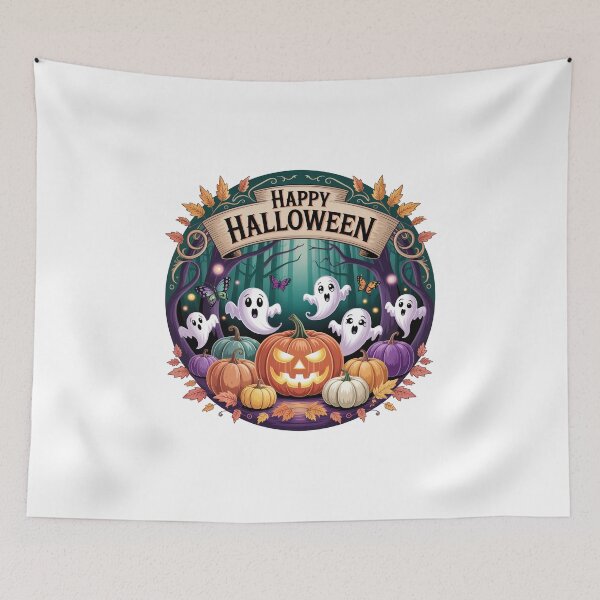Item preview, Halloween Ghosts and Pumpkin Scene designed and sold by jkrphoto.