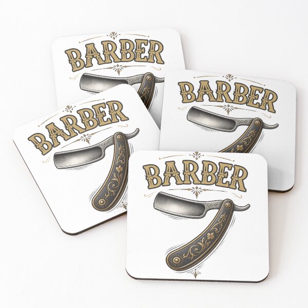 Artikelvorschau, Retro-Barbierblockschrift und Vintage-Rasiermesser entworfen und verkauft von Barber MD Culture.