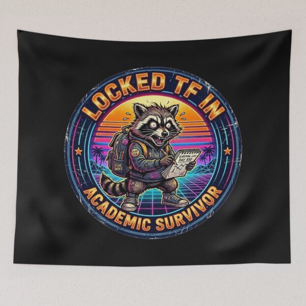 Item preview, Jimothy Raccoon - Locked In Academic Survivor designed and sold by SisuPrintsCo.