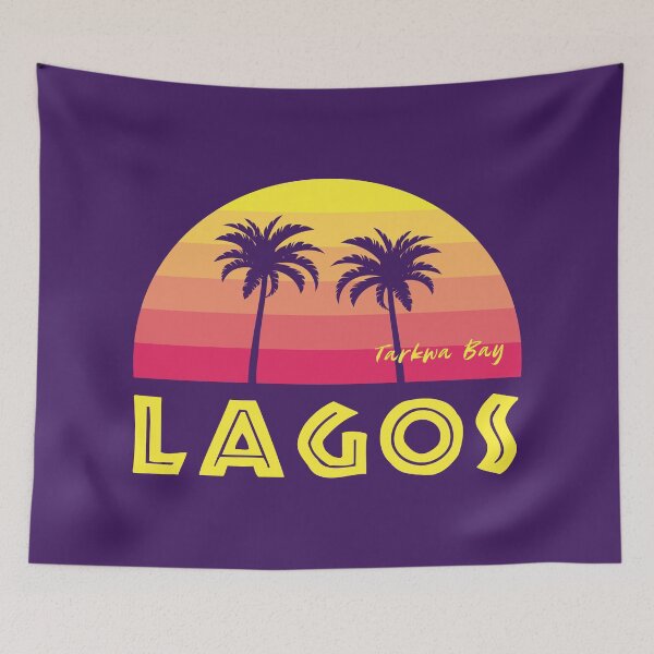 Item preview, Tarkwa Bay Lagos Nigeria | Palm Tree Retro Sunset designed and sold by MammothArt.