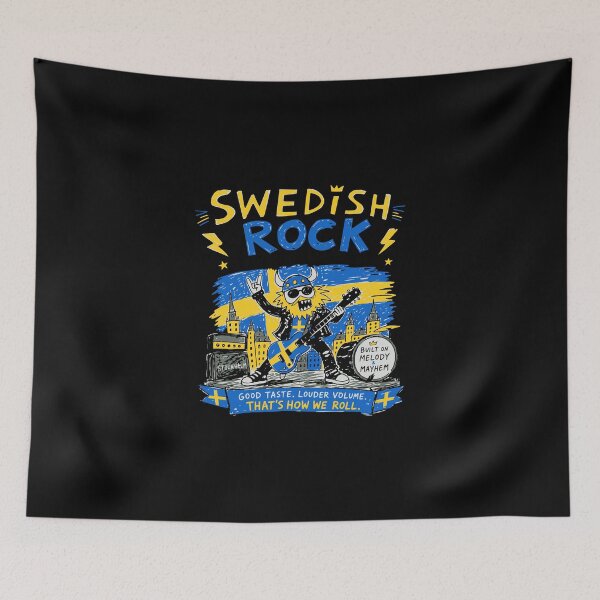 Item preview, Swedish Rock T-Shirt | Funny Viking Guitarist Sweden Rock Music Gift designed and sold by Popstudio85.