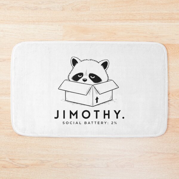 Item preview, Jimothy The Raccoon | Social battery : 2% | Funny Minimalist Animal Design designed and sold by Cavalier-org.