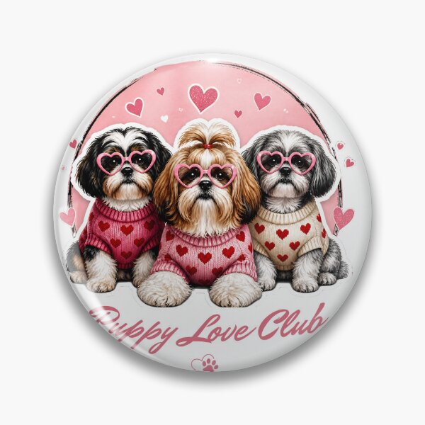 Item preview, Puppy Love Club – Cute Shih Tzu Valentine Aesthetic T-Shirt designed and sold by PawsAndPallette .