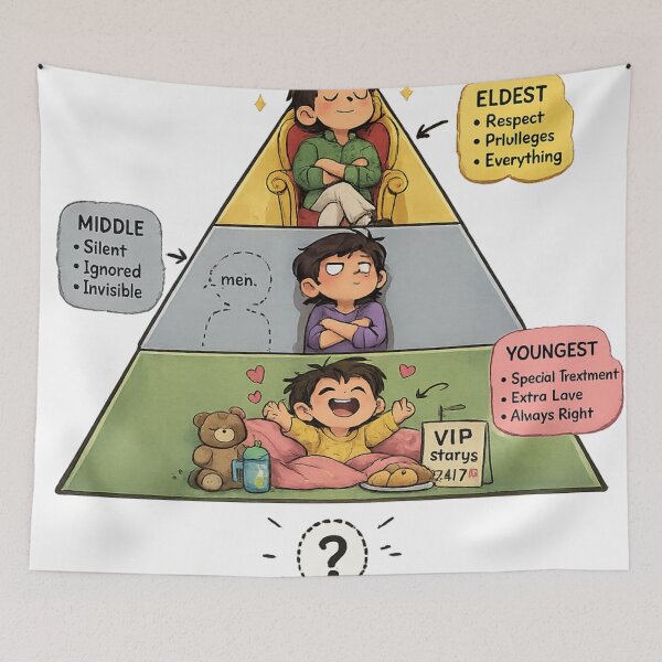 Item preview, Family Hierarchy I'm Missing Middle Child Pyramid designed and sold by irfanshikh.