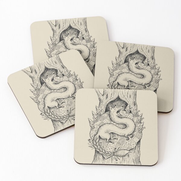 Item preview, Braided Thistle Fox with Porcelain Teeth - Cottage Magic designed and sold by bapupa.