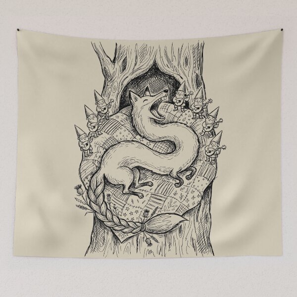 Item preview, Braided Thistle Fox with Porcelain Teeth - Cottage Magic designed and sold by bapupa.
